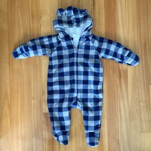 [3/15$] Old Navy Animal Ears Fleece Bunting (3-6M)